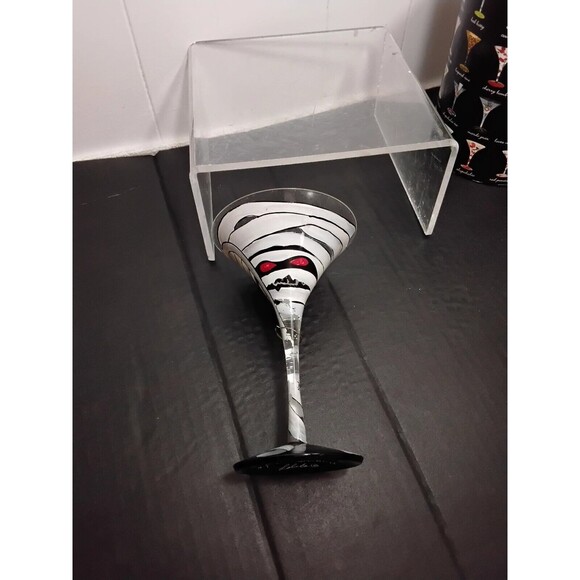 Lolita Hand Painted Mummy Tini glass 12 oz receipe on the bottom - Picture 2 of 4